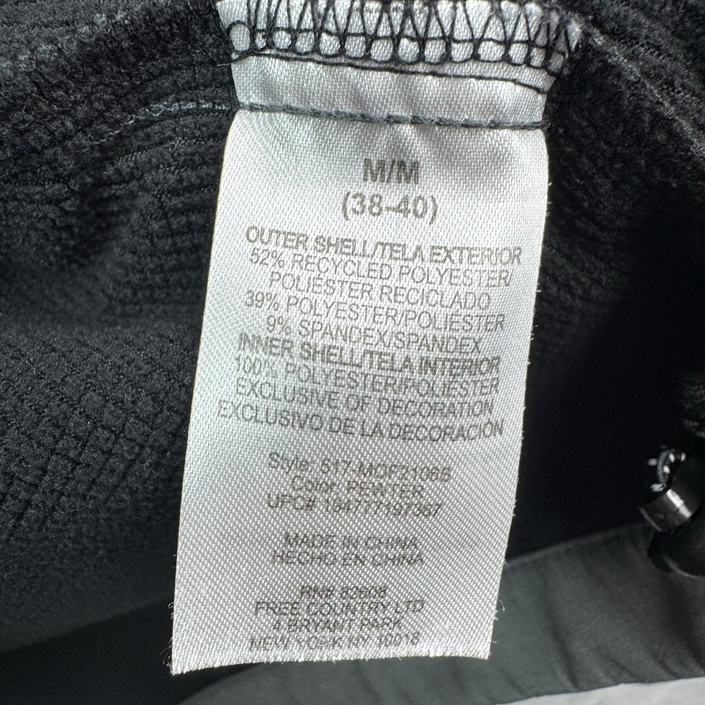 Free Country Jacket Mens Medium M Gray Full Zip Pockets Pewter Water Resistant - Picture 10 of 15